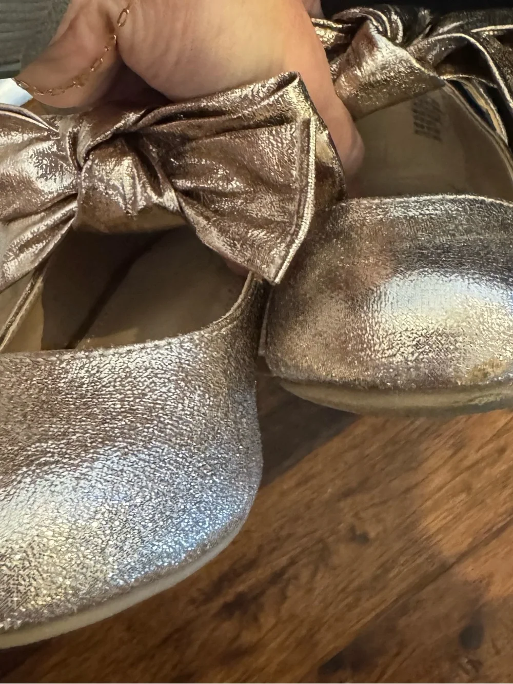 Sam Edelman Bianca Bow Heel Glitter Mary Jane Dress Shoes with Bow - Gold